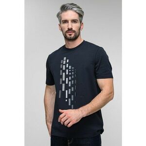Tricou cu imprimeu geometric - Gri antracit imagine