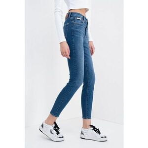 Blugi skinny crop - Albastru imagine