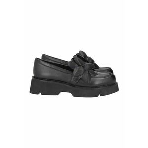 Pantofi loafer de piele cu aplicatii - Negru imagine