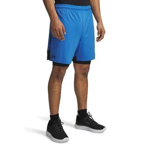 Pantaloni scurti de trening - pentru fitness - Negru/Albastru royal imagine