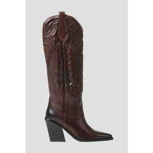 Cizme cowboy de piele Western - Maro imagine