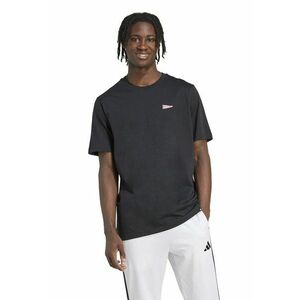Tricou de bumbac cu logo brodat - Negru imagine