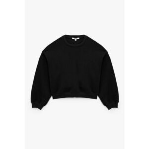 Bluza de trening cu decolteu la baza gatului - Negru imagine
