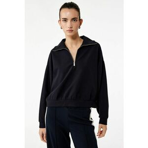 Bluza uni de trening cu fermoar scurt - Negru imagine