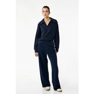 Bluza de trening din amestec de bumbac cu decolteu in V - Albastru ultramarin imagine
