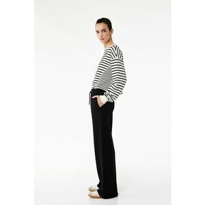 Pantaloni relaxed fit cu snur pentru ajustare - Negru imagine