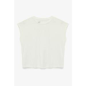 Tricou uni din amestec de modal - Alb fildes imagine