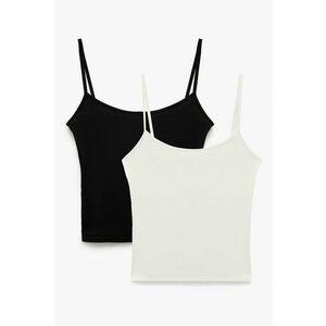 Set de top-uri uni - 2 piese - Negru/Alb murdar imagine