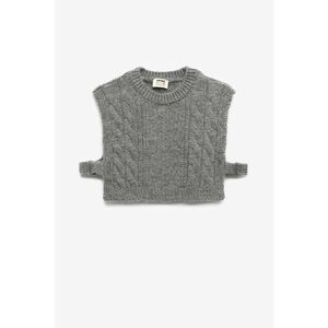 Vesta crop cu model torsade - Gri melange imagine