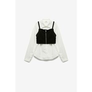 Camasa uni cu model 2 in 1 - Alb/Negru imagine