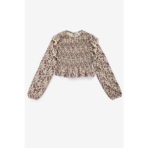 Bluza cu volane - Rosu stins/Bej deschis imagine