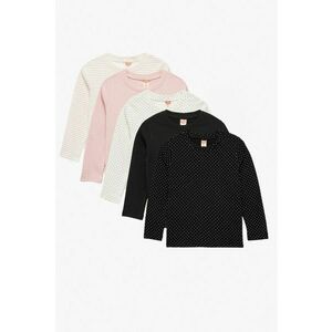 Set de bluza cu decolteu la baza gatului - 5 piese - Negru/Bej/Roz imagine