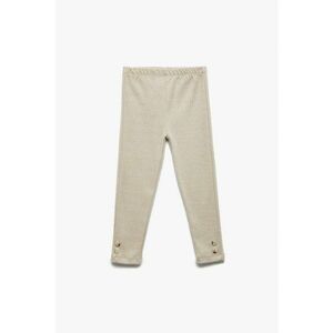 Pantaloni din amestec de bumbac cu talie elastica - Maro nisip imagine
