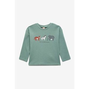 Bluza cu aspect texturat cu animal print - Verde feriga imagine