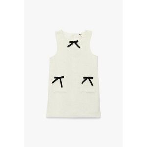 Rochie scurta cu funde - Negru/Alb murdar imagine