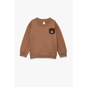 Bluza de trening cu aplicatie cu ursulet - Maro imagine