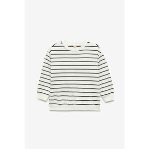 Bluza de trening din amestec de bumbac cu dungi - Alb/Negru imagine