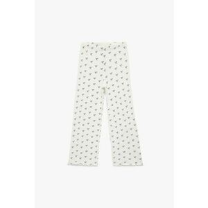 Pantaloni cu funda - Negru/Alb murdar imagine