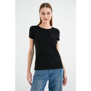 Tricou slim fit din bumbac - Negru imagine