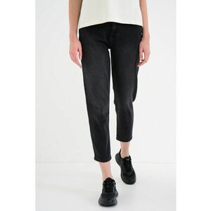 Blugi crop cu talie inalta Charlotte - Negru stins imagine