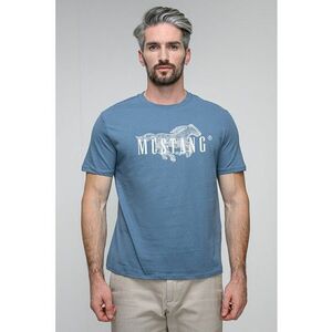 Tricou regular fit cu imprimeu logo pe piept Austin - Alb/Albastru prafuit imagine