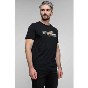 Tricou din bumbac cu imprimeu logo - Alb/Negru/Caramel imagine