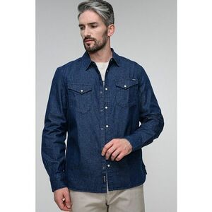 Camasa regular fit cu capse Duver - Albastru melange imagine