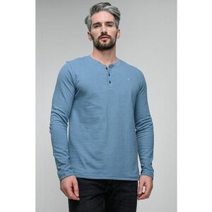 Bluza regular fit cu decolteu henley Atchison - Albastru azur imagine