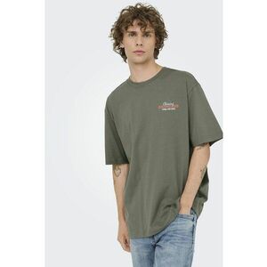 Tricou lejer din bumbac organic cu imprimeu grafic - Verde feriga imagine