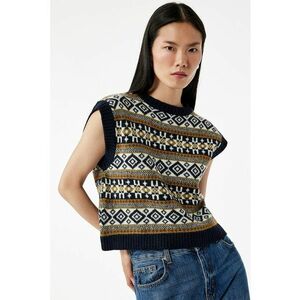 Pulover crop cu model grafic - Multicolor imagine