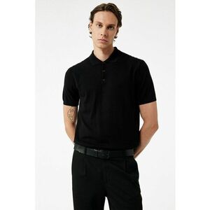 Tricou polo cu model uni - Negru imagine