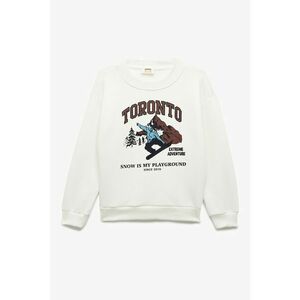 Bluza de trening cu imprimeu grafic - Alb murdar imagine