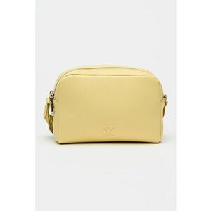 Geanta crossbody de piele ecologica cu bareta logo - Galben pal imagine
