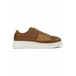 Pantofi sport din piele cu talpa wedge Runner Up Twins - Maro imagine