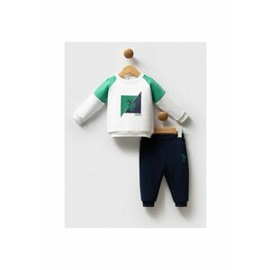 Set doua piese pentru bebelusi - USB2551-V1 - Verde - Alb imagine