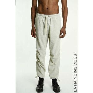 -Pantaloni regular fit cu elastic în talie LH1 - Crem imagine