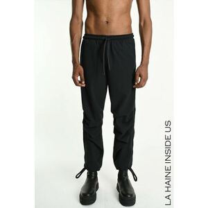 -Pantaloni regular fit cu elastic în talie LH1 - Negru imagine