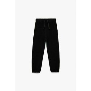 Pantaloni uni de trening din bumbac - Negru imagine
