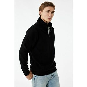Bluza de trening cu fenta cu fermoar - Negru imagine