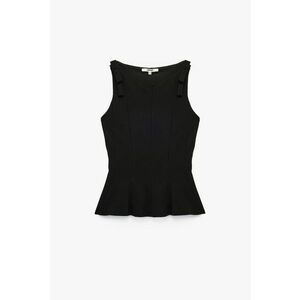 Top cu peplum slim fit - Negru imagine