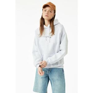 Hanorac regular fit cu model text - Gri deschis melange/Argintiu imagine