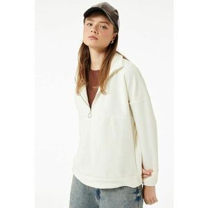 Bluza de trening cu fermoar si maneci cazute - Alb fildes imagine