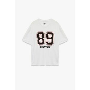 Tricou regular-fit cu decolteu in V - Alb optic imagine