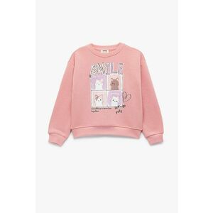 Bluza de trening cu imprimeu grafic - Roz pastel imagine