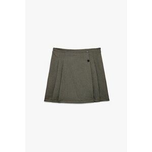 Fusta mini plisata - Negru/Crem imagine