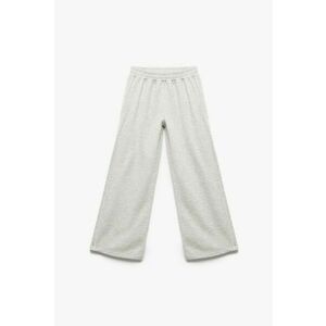 Pantaloni de trening cu croiala ampla si talie elastica - Gri deschis melange imagine