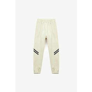 Pantaloni de trening cu segment din plasa - Crem imagine