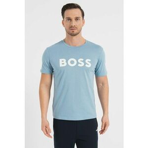 Tricou regular fit cu imprimeu logo cauciucat Thinking - Alb optic/Albastru deschis imagine