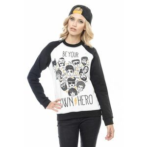 Bluza de trening de bumbac cu maneci raglan - Negru/Galben pal/Alb optic imagine