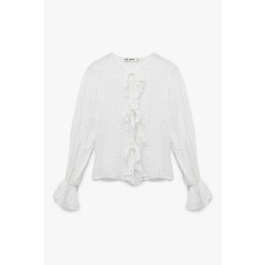 Bluza cu inchidere cu snururi - Alb imagine